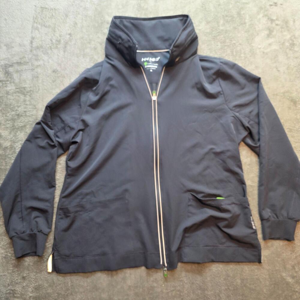 Healing Hands HH360 Jacket Womens XL Black Soft Shell Hooded Zip Pockets